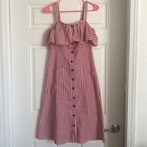 Never worn! Red striped dress.